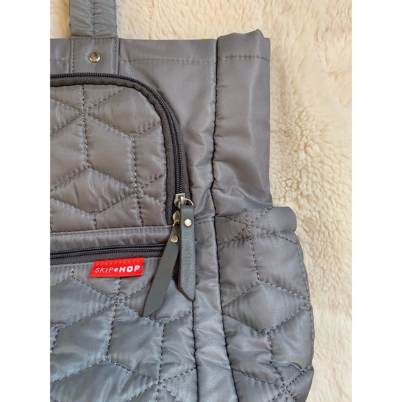SkipHop, gray and lime green diaper bag EUC - Picture 2 of 16